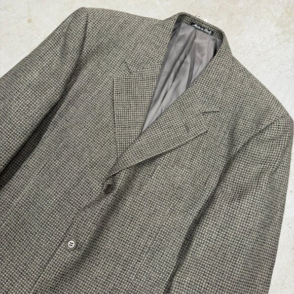 Vintage Valentino Tweed Blazer Wool Sport Coat Made in Italy Beige 42L - Picture 2 of 8